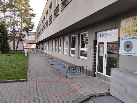 Chodník podél budovy ke vchodu